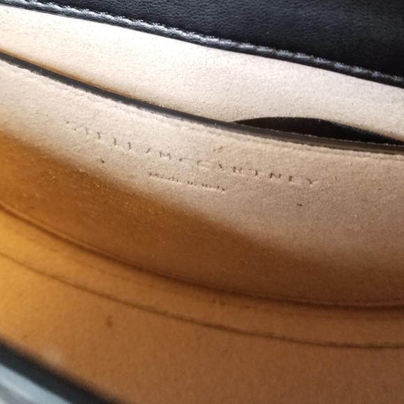 Stella McCartney Studded Logo Saddle Half Moon Croc-Embossed Black Shoul… - Picture 9 of 10